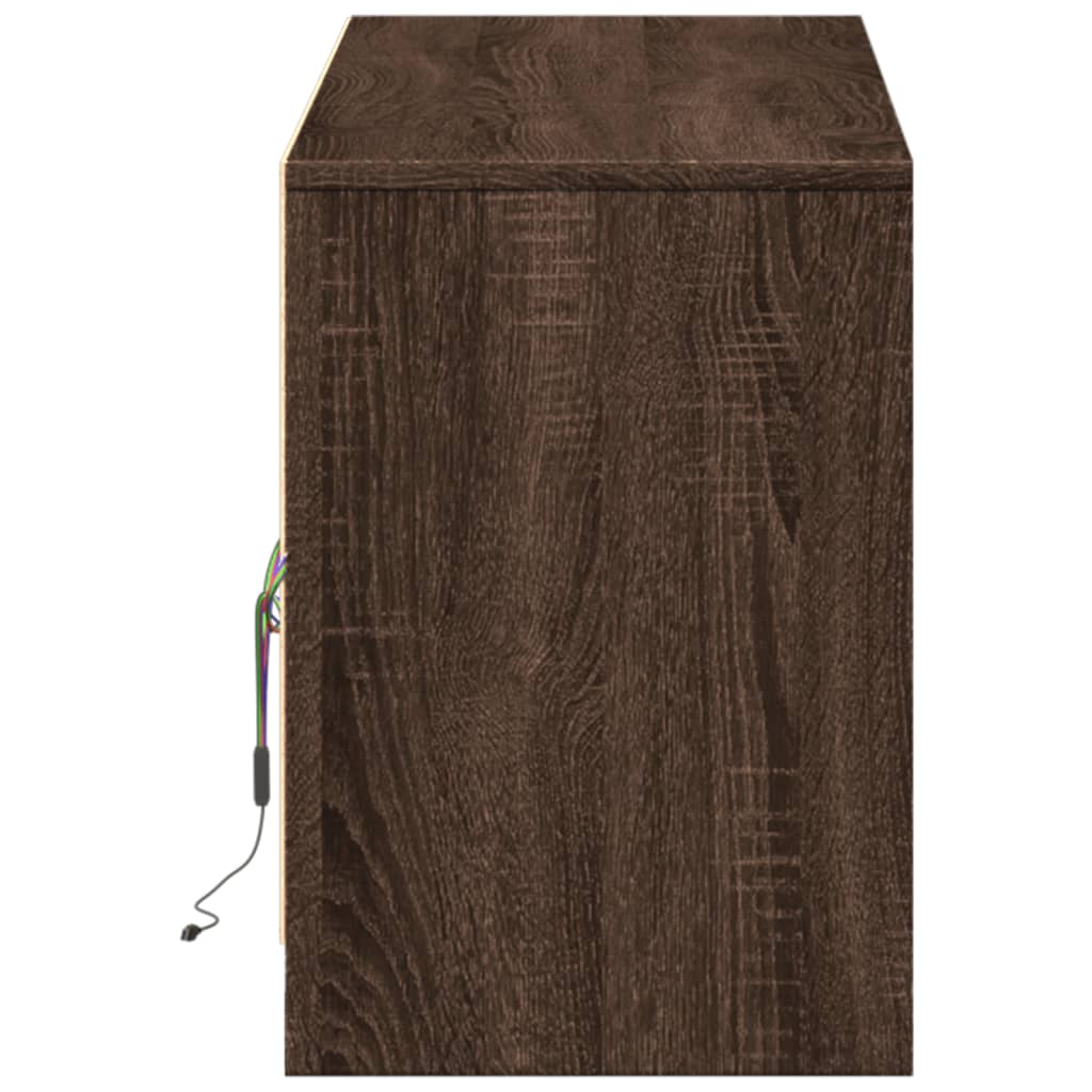 TV-Möbel Brun Ek TV-Bänk LED 140x34x50 cm