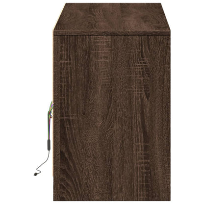 TV-Möbel Brun Ek TV-Bänk LED 140x34x50 cm