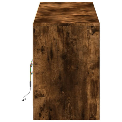 TV-Möbel Rökfärgad Ek TV-Bänk LED 180x34x50 cm