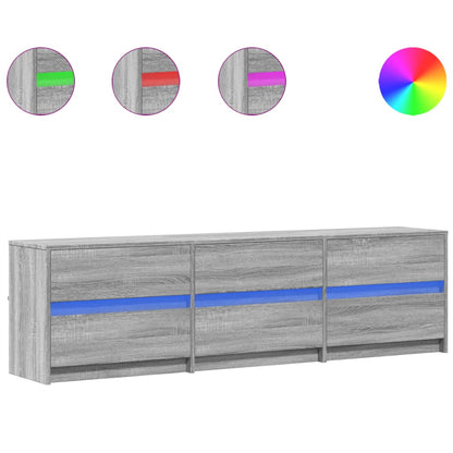 TV-Möbel Sonoma Grå TV-Bänk LED 180x34x50 cm