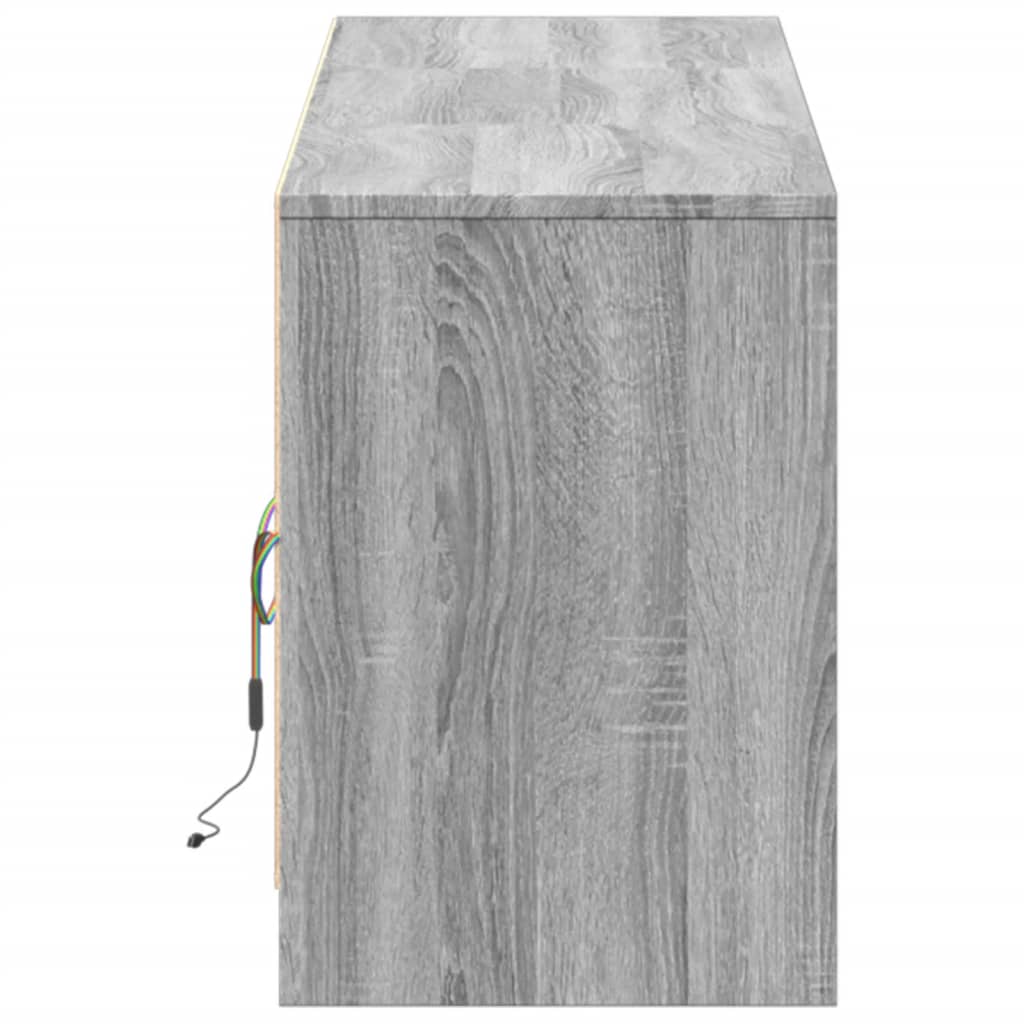 TV-Möbel Sonoma Grå TV-Bänk LED 180x34x50 cm