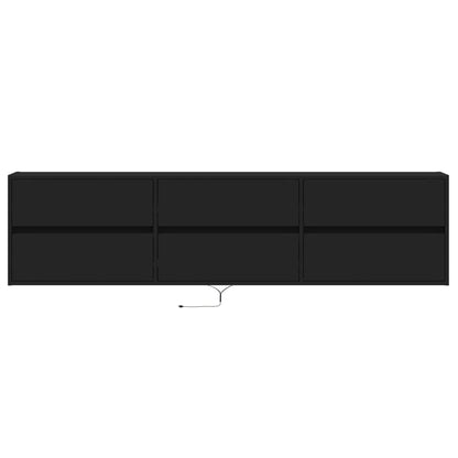 TV-Möbel Svart TV-Bänk LED 180x31x45 cm