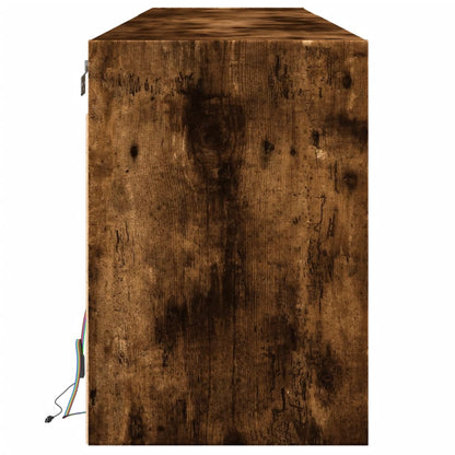 TV-Möbel Rökfärgad Ek Väggmonterad TV-Bänk LED 180x31x45 cm