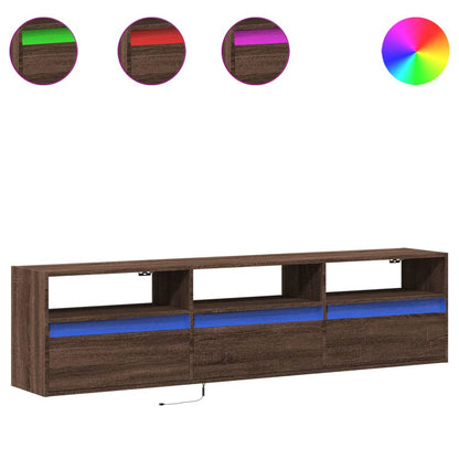 TV-Möbel Brun Ek TV-Bänk LED 180x31x45 cm