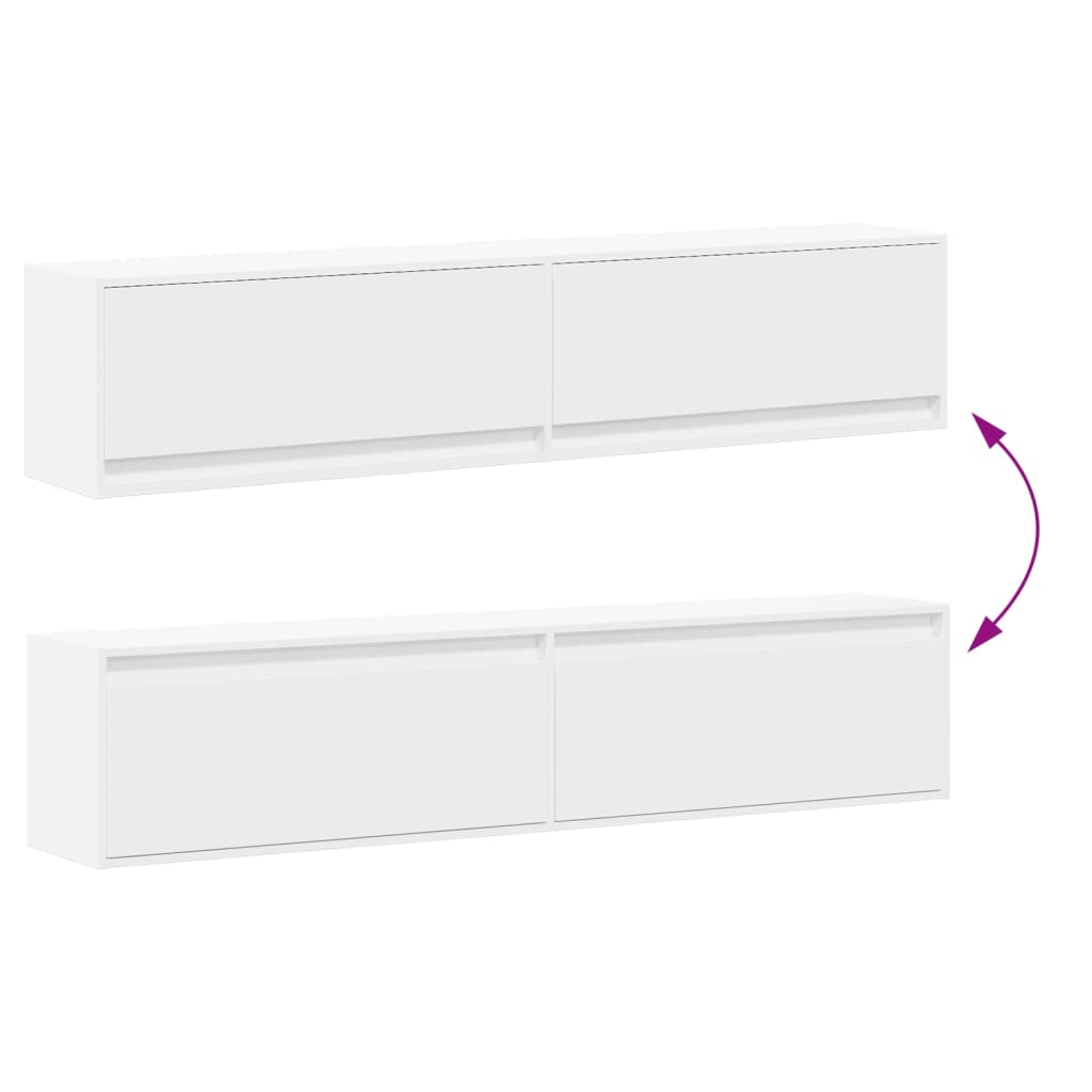 TV-Möbel Vit TV-Bänk LED 180x31x38 cm