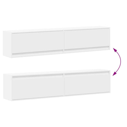 TV-Möbel Vit TV-Bänk LED 180x31x38 cm