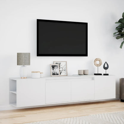 TV-Möbel Vit TV-Bänk LED 180x31x39,5 cm