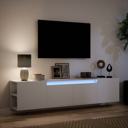 TV-Möbel Vit TV-Bänk LED 180x31x39,5 cm