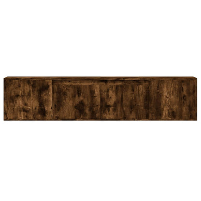 TV-Möbel Rökfärgad Ek Väggmonterad TV-Bänk LED 180x31x39,5 cm