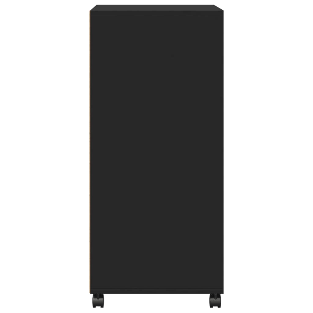 Skåp Svart med hjul 55x40x91 cm