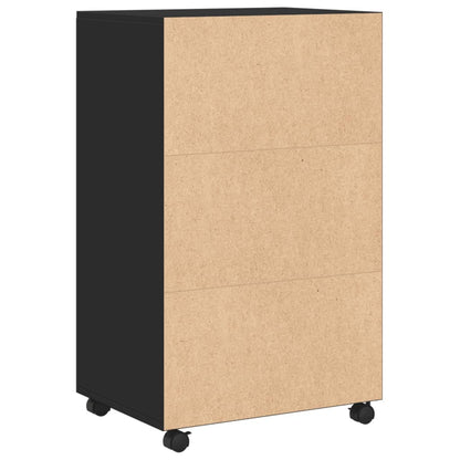 Skåp Svart med hjul 55x40x91 cm