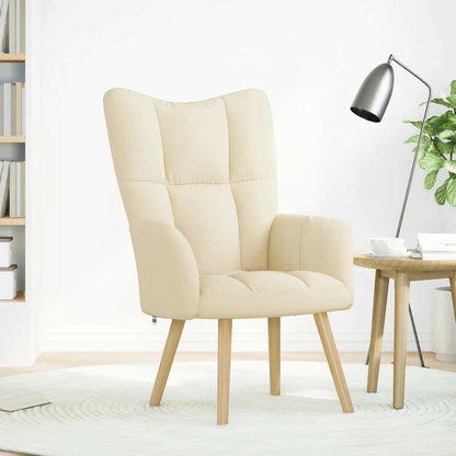 Fåtölj Gräddvit Vilstol tyg