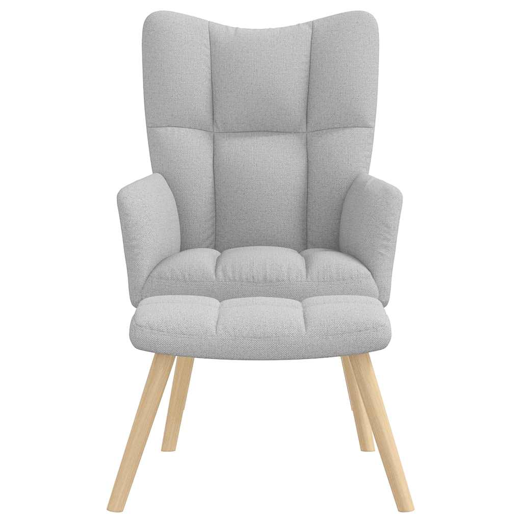 Fåtölj Grå med fotpall molngrått tyg