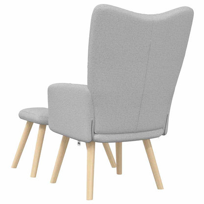 Fåtölj Grå med fotpall molngrått tyg