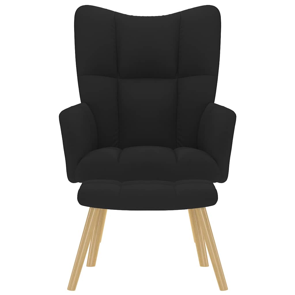 Fåtölj Svart Vilstol med fotpall Tyg
