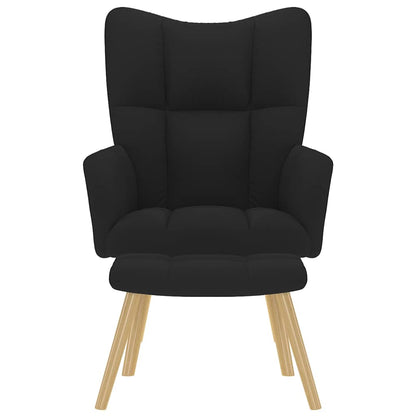 Fåtölj Svart Vilstol med fotpall Tyg