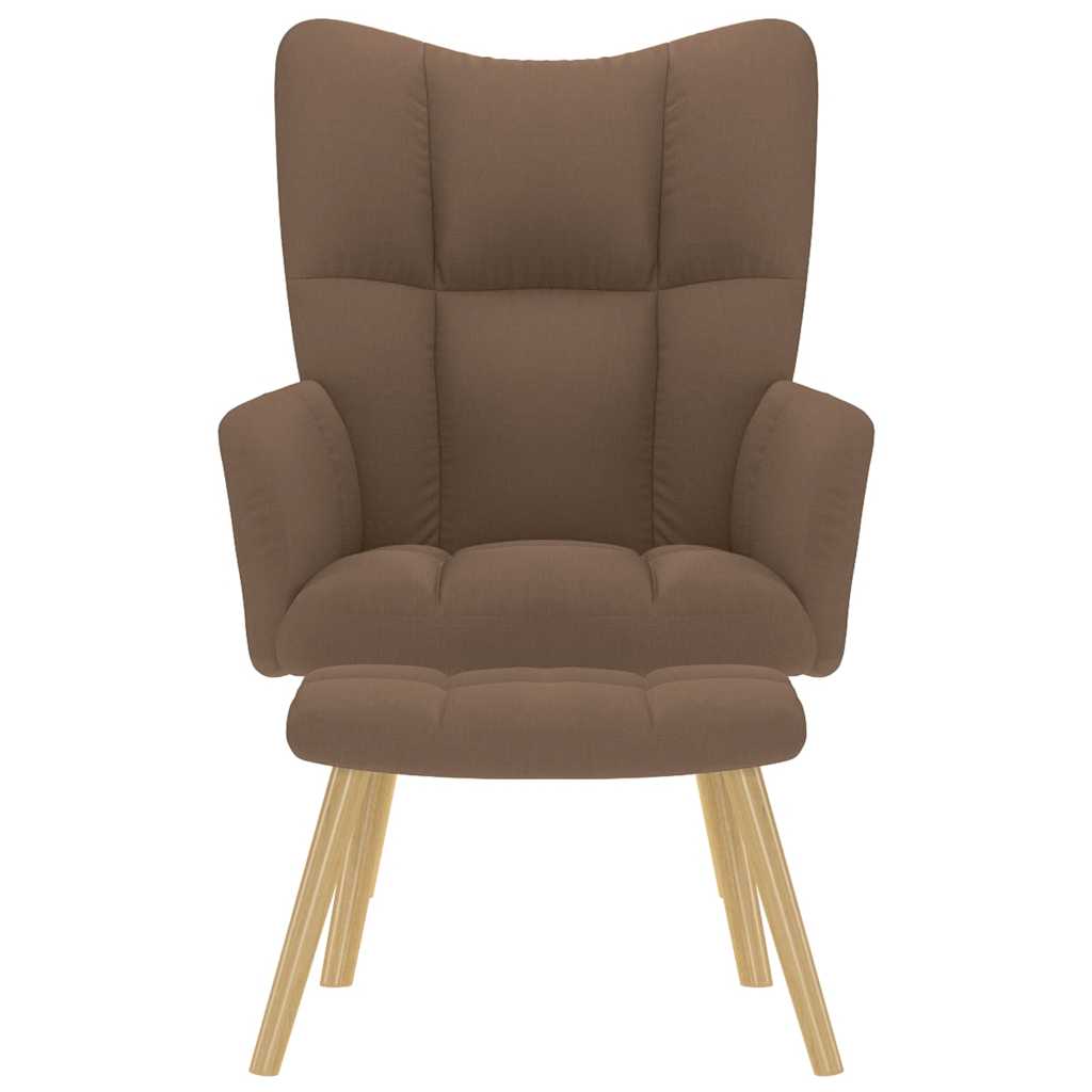 Fåtölj Brun Vilstol med fotpall Tyg