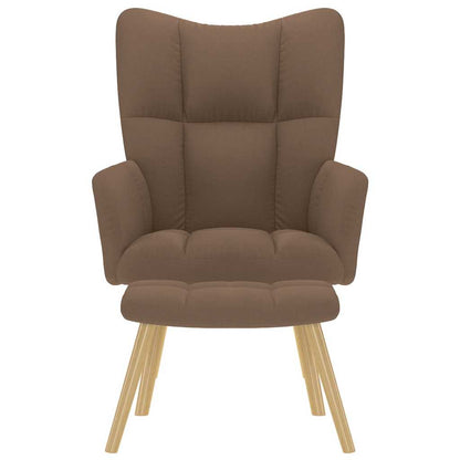 Fåtölj Brun Vilstol med fotpall Tyg