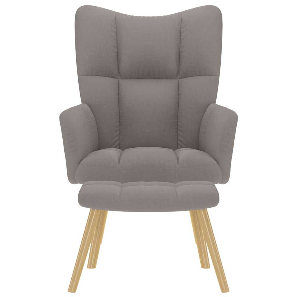 Fåtölj Taupe Vilstol med fotpall tyg