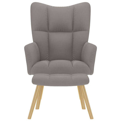 Fåtölj Taupe Vilstol med fotpall tyg