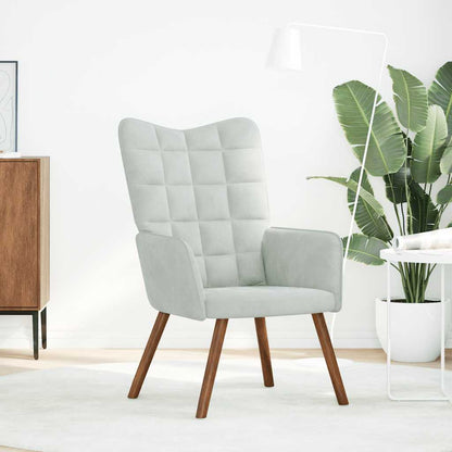 Fåtölj Ljusgrå Vilstol sammet