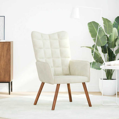 Fåtölj Gräddvit sammet