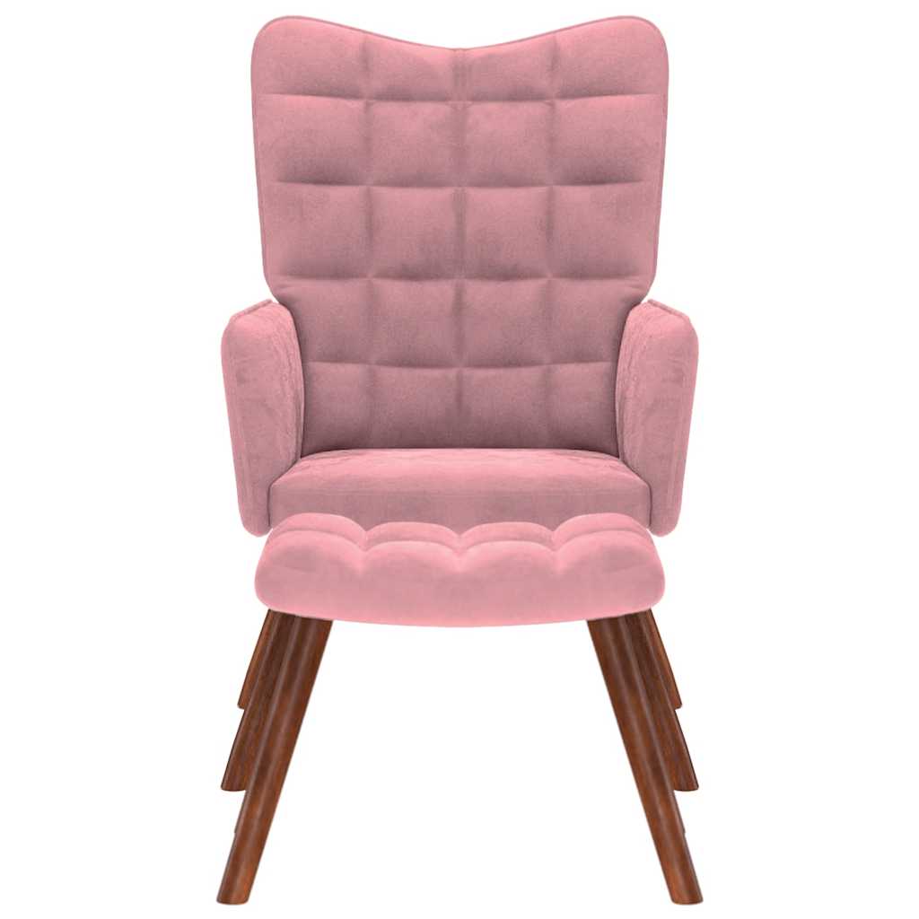 Fåtölj Rosa Vilstol med fotpall sammet