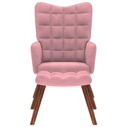 Fåtölj Rosa Vilstol med fotpall sammet