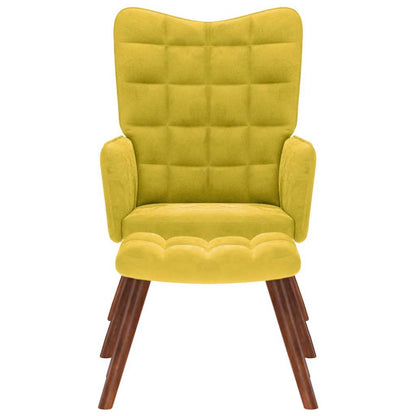 Fåtölj Gul Vilstol med fotpall sammet