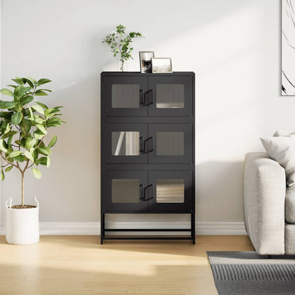Skåp DIV. Svart 68x39x123 cm stål