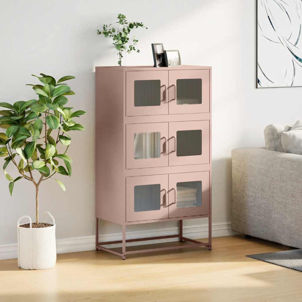 Skåp DIV. rosa 68x39x123 cm stål