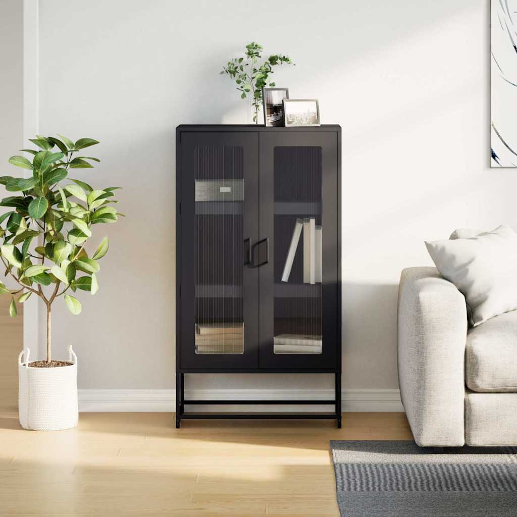 Skåp DIV. Svart 68x39x123 cm stål