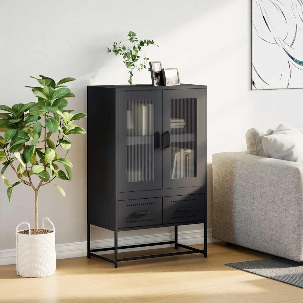 Skåp DIV. Svart 68x39x111,5 cm stål