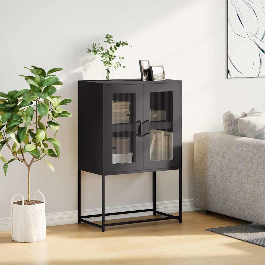 Skåp DIV. Svart 68x39x107 cm stål