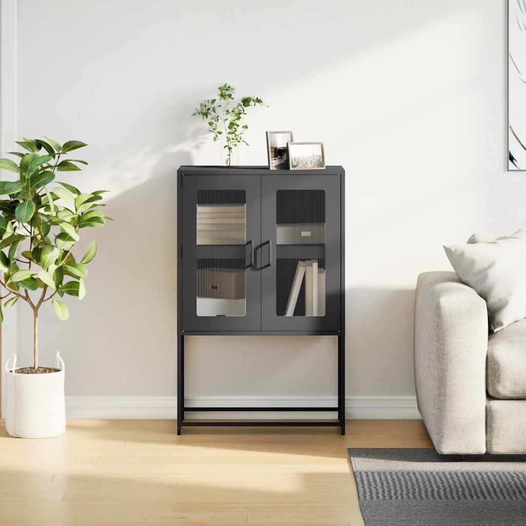 Skåp DIV. Svart 68x39x107 cm stål