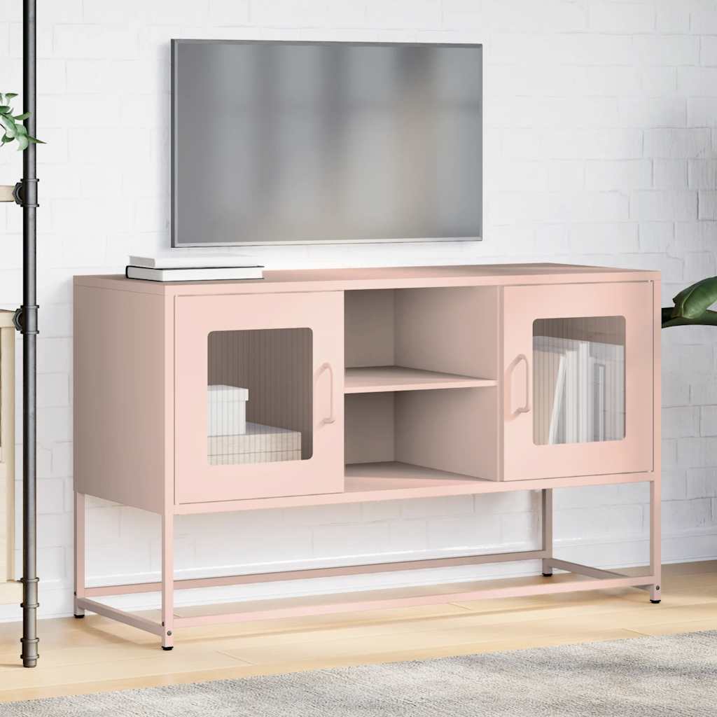 TV-Möbel DIV. TV-Skåp rosa 100,5x39x60,5 cm stål