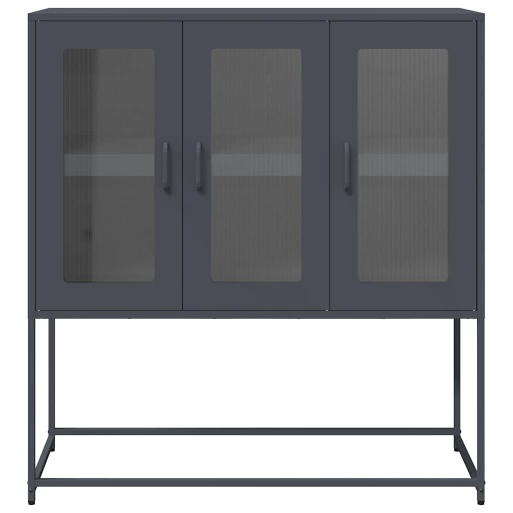 Skåp DIV. antracit 100,5x39x107 cm kallvalsat stål