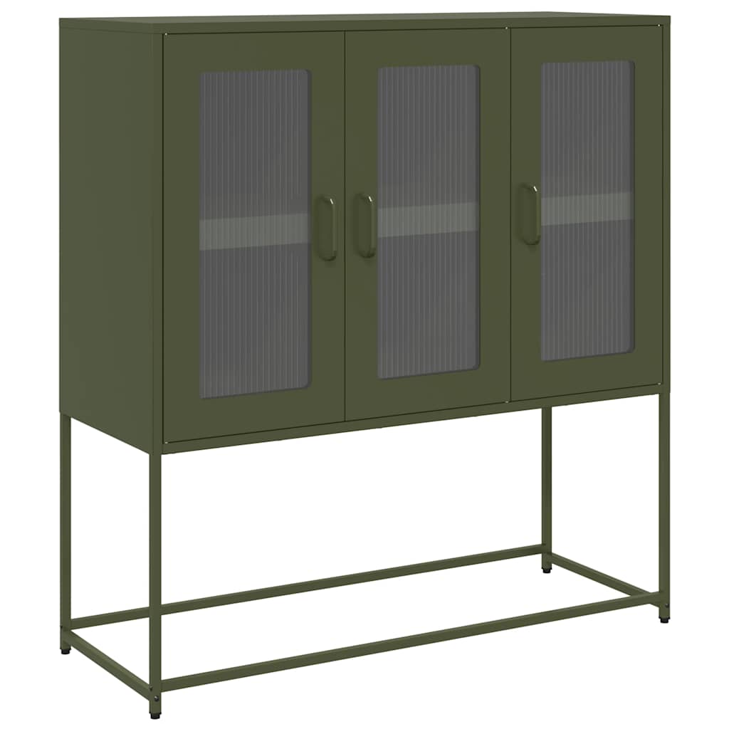 Skåp DIV. olivgrön 100,5x39x107 cm kallvalsat stål