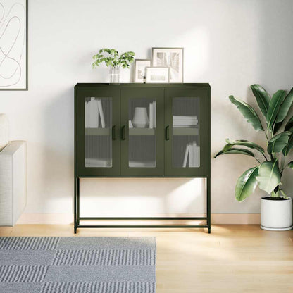 Skåp DIV. olivgrön 100,5x39x107 cm kallvalsat stål