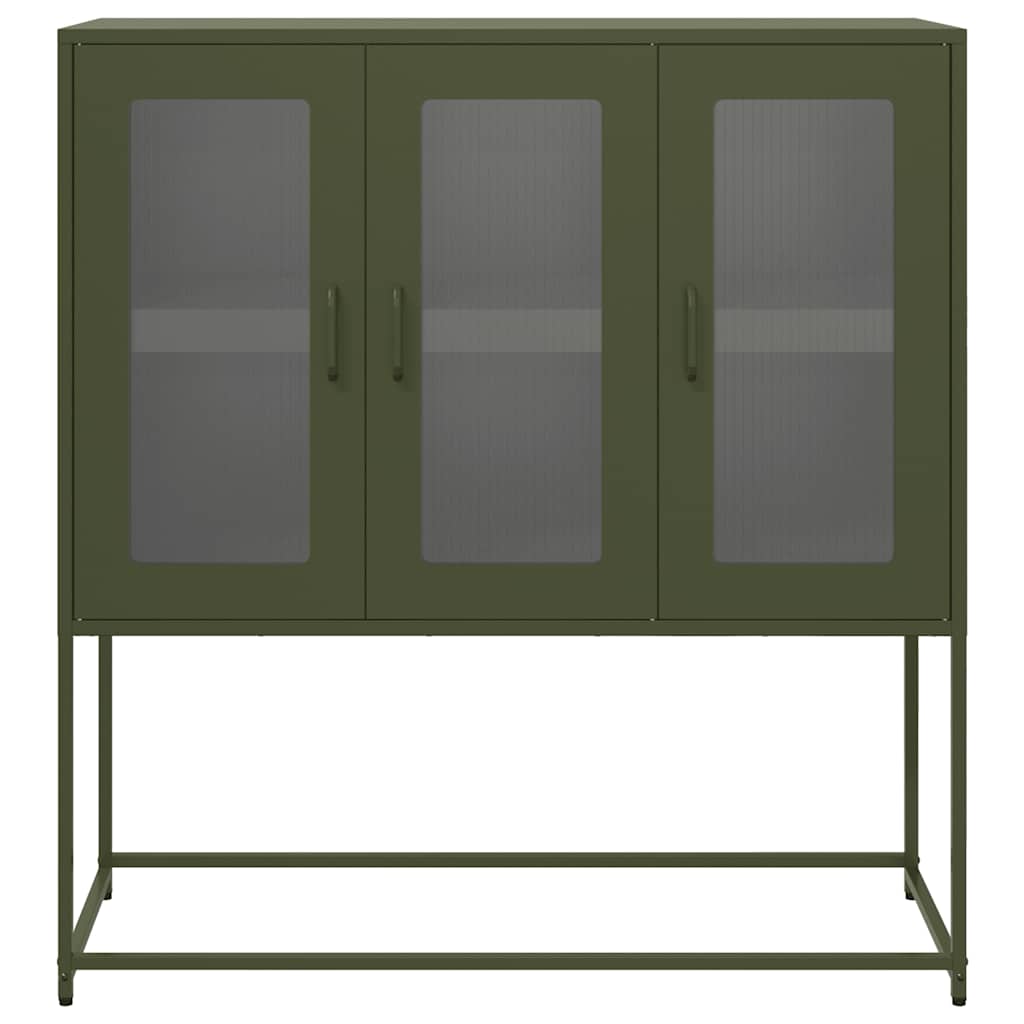 Skåp DIV. olivgrön 100,5x39x107 cm kallvalsat stål