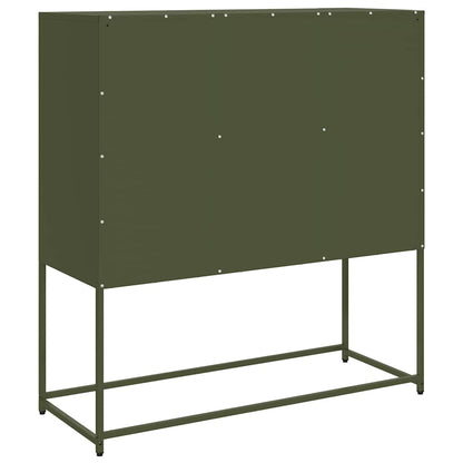 Skåp DIV. olivgrön 100,5x39x107 cm kallvalsat stål