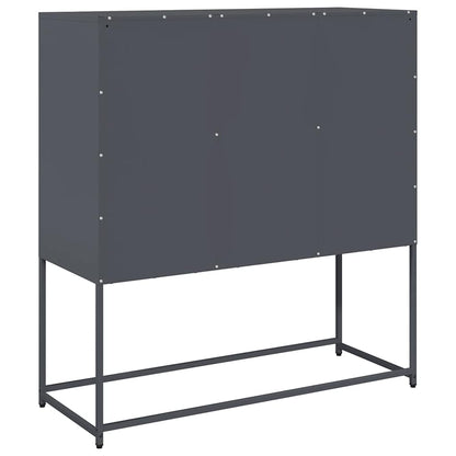 Skåp DIV. antracit 100,5x39x107 cm kallvalsat stål