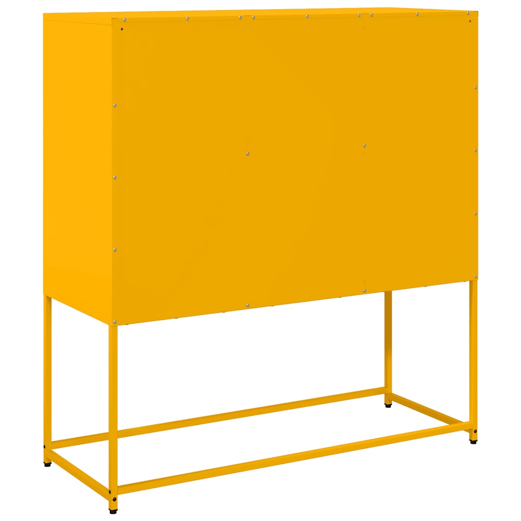 Skåp DIV. senapsgul 100,5x39x107 cm kallvalsat stål