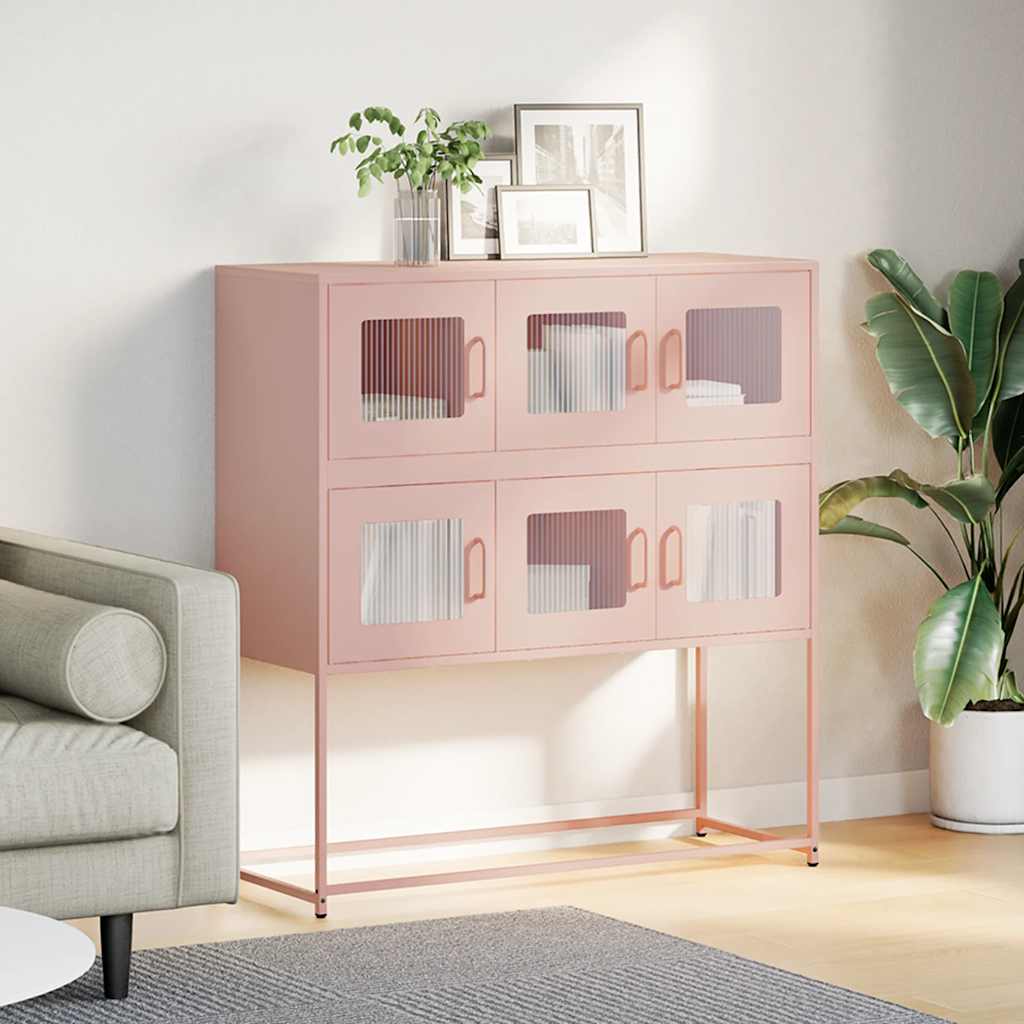Skåp DIV. rosa 100,5x39x107 cm kallvalsat stål