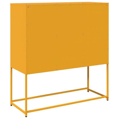Skåp DIV. senapsgul 100,5x39x107 cm kallvalsat stål