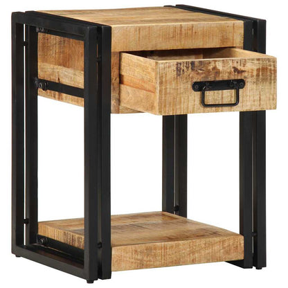Sängbord 2 st 40x35x50 cm massivt grovt trä mango