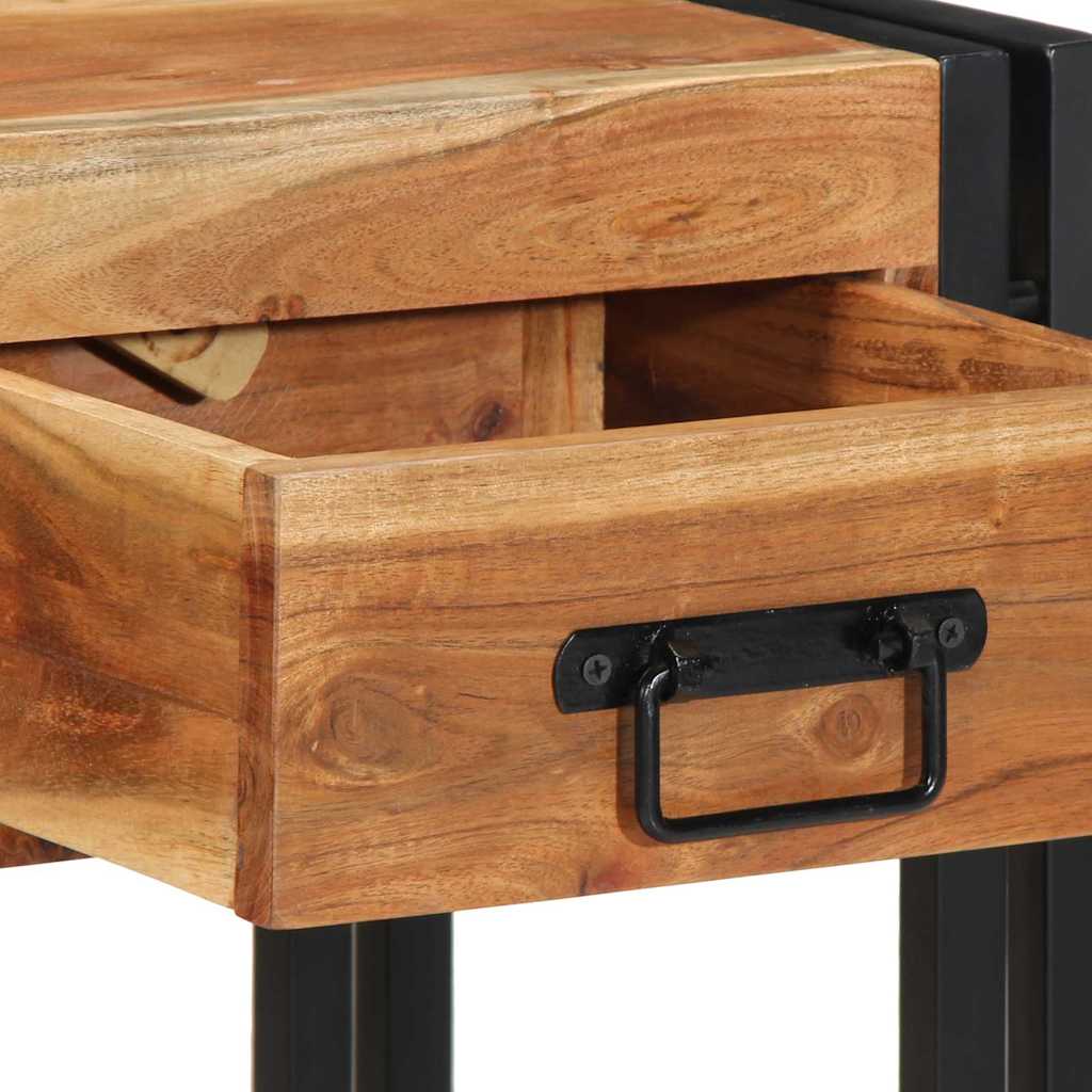 Sängbord Nattduksbord Trä med låda 2 pcs Brun 40 x 35 x 50 cm massivt akacia