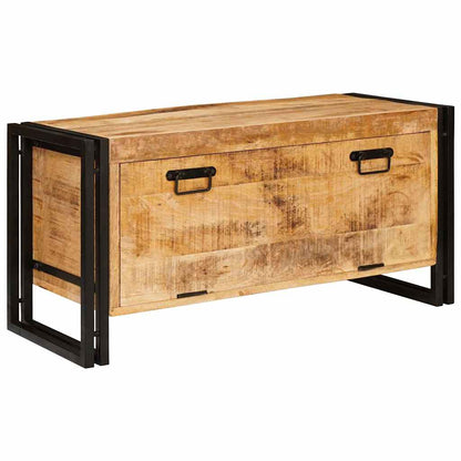 Skoställ Trä Skoskåp med hylla Brun 90 x 38 x 45 cm massivt mangoträ