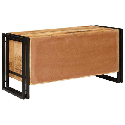 Skoställ Trä Skoskåp med hylla Brun 90 x 38 x 45 cm massivt mangoträ