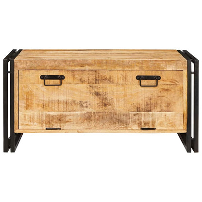 Skoställ Trä Skoskåp med hylla Brun 90 x 38 x 45 cm massivt mangoträ